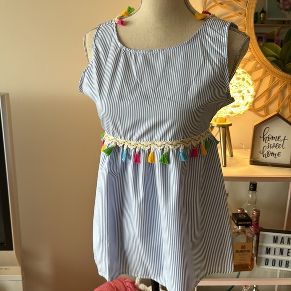 Striped Blouse with Tassels - Picture 3 of 5